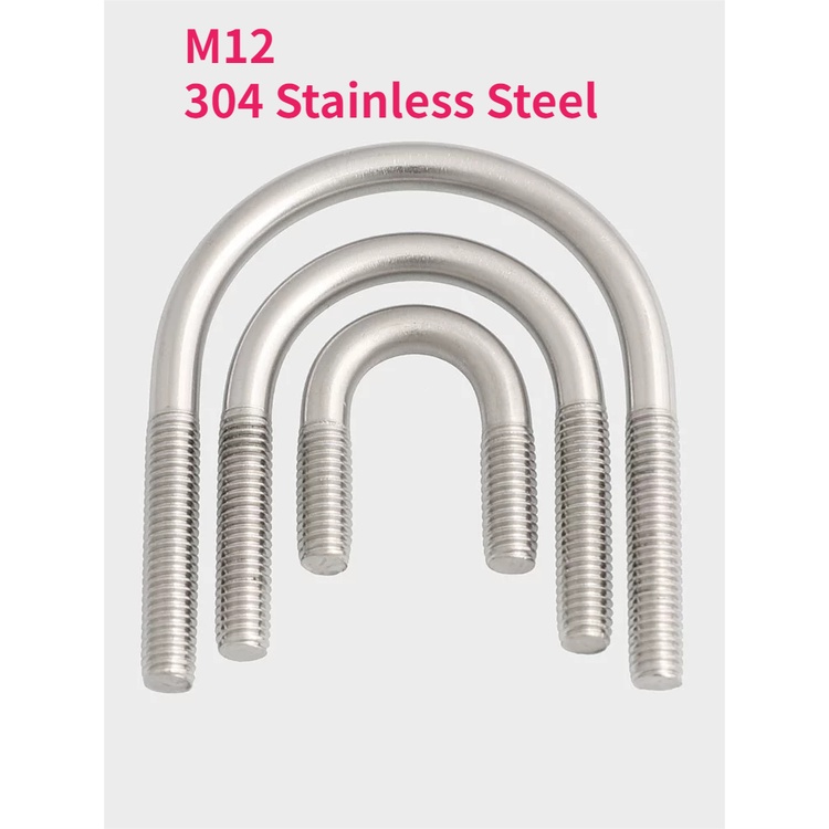 M12 304 Stainless Steel UBolts Ushaped Screw Ushaped Buckle Bolt U