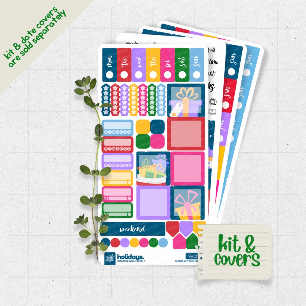 holidays weekly sticker kit • functional for hobonichi weeks | Shopee ...