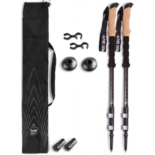 Alpine Summit 100 Carbon Fiber Trekking Poles Pair with Cork Grips and Strong Aluminum Fliplocks Hiking Stick Shopee Philippines