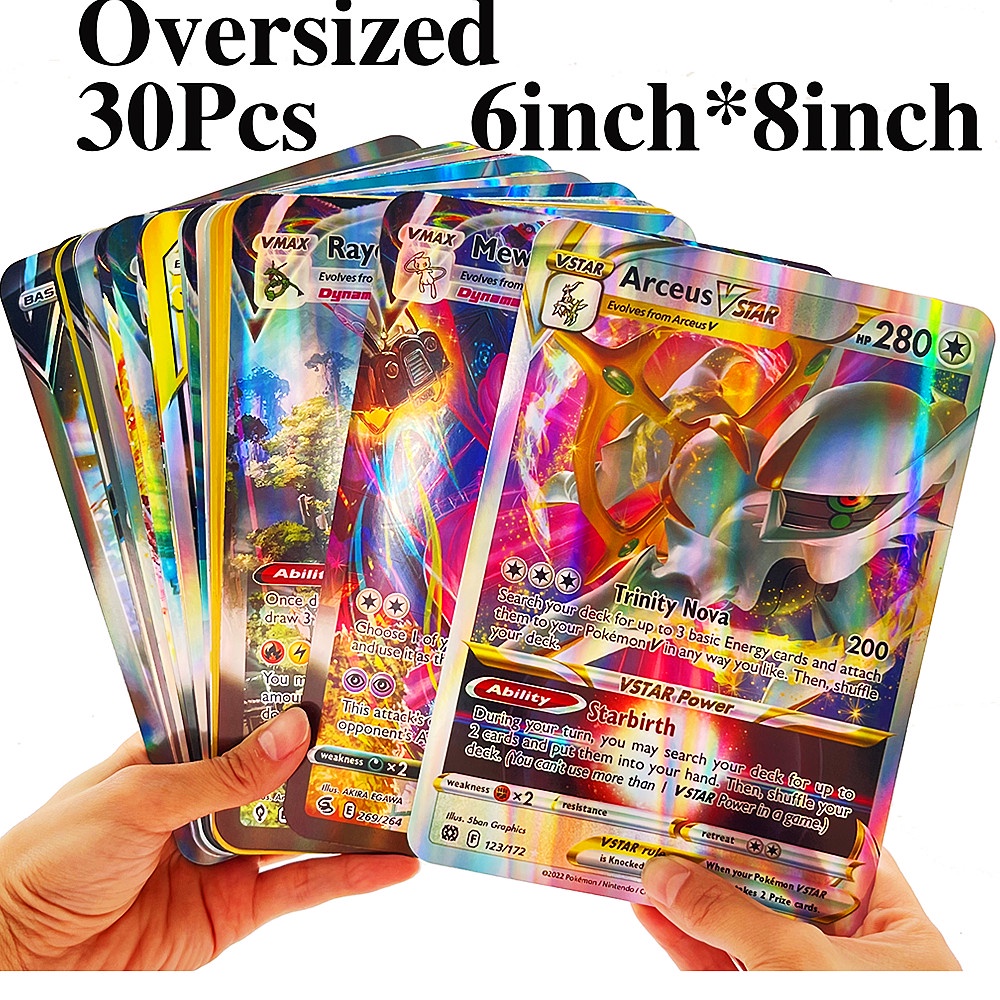 oversized-pokemon-cards-30pcs-jumbo-letters-cards-vmax-vstar-gx-arceus