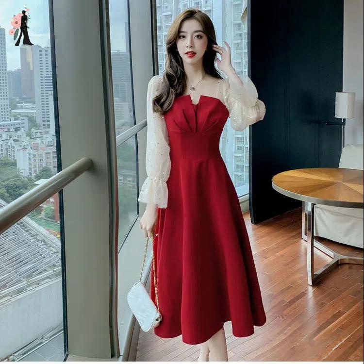 Red dress sale shopee