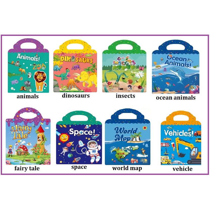 Reusable Stickers, Static and Adhesive Stickers Book for Kids Learning ...
