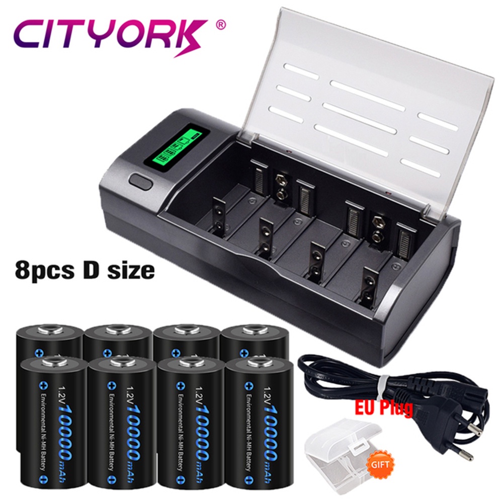 D Size Rechargeable Battery 1.2v 10000mah Nimh Lr20 Battery For Gas