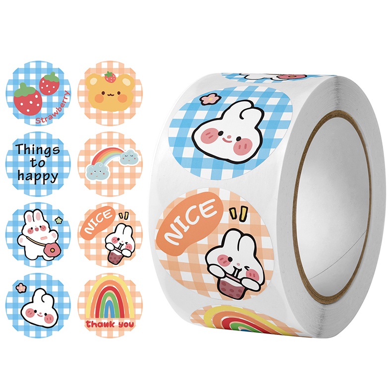 500 Pieces Butterfly Daisy Sticker Roll - 1 Inch Round, 10 Patterns, Cute Envelope & Party Decor