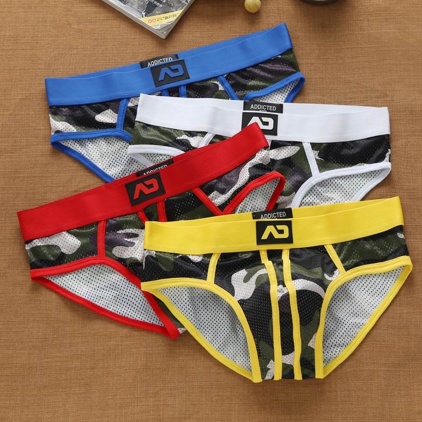 Addicted Men Camo Mesh Briefs Underwear Man Quality Camouflage Briefs Shopee Philippines