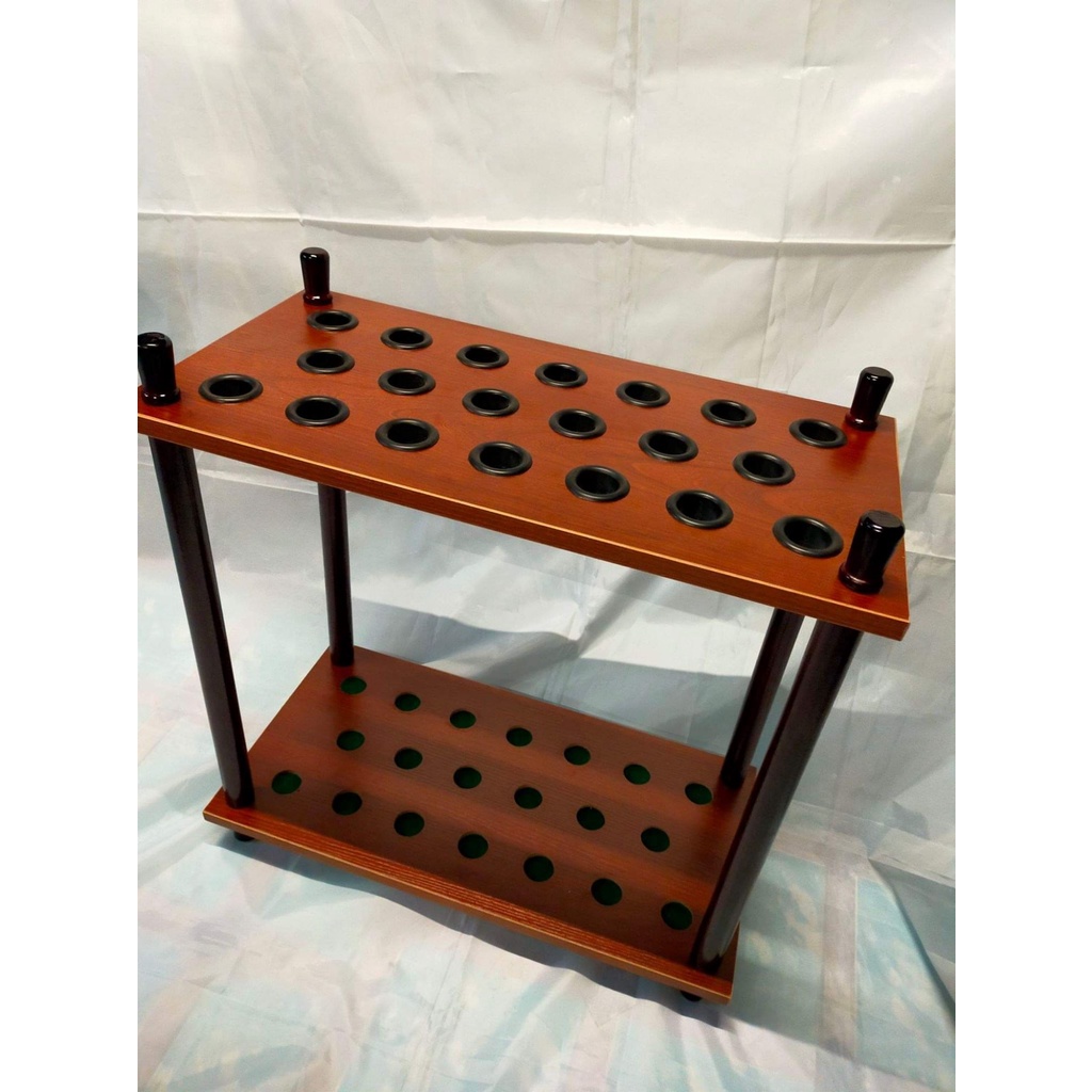 20 holes Wooden stand billiard cue rack organizer/lagayan ng tako sa ...