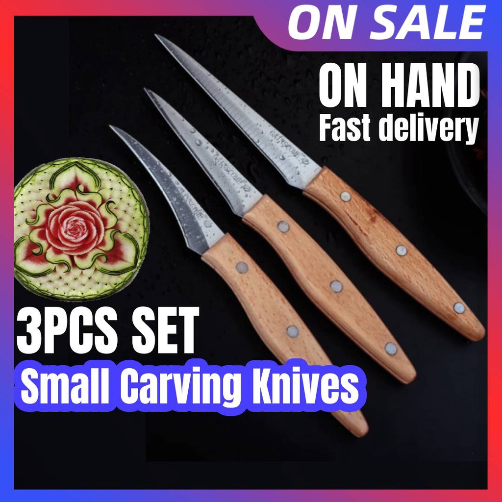 Fruit Carving Knife 3 PCS Set Small Professional Chef stainless