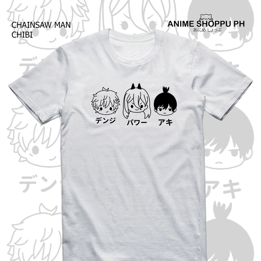 CHAINSAW MAN Denji | Power | Aki Chibi Anime shirt - Anime Shoppu PH ...