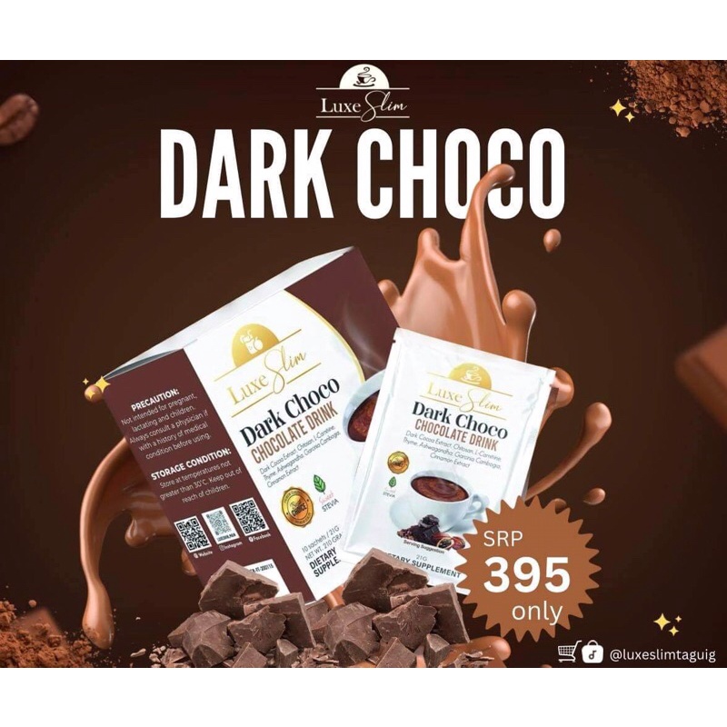 Luxe Slim Dark Choco Drink 10 sachet in a box | Shopee Philippines