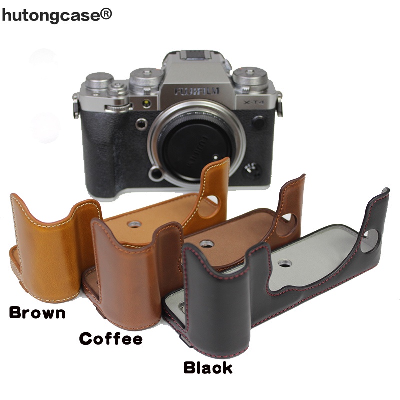 Retro Pu Leather Camera Bag Half Body Case For Fujifilm XS10 XE4 XE3