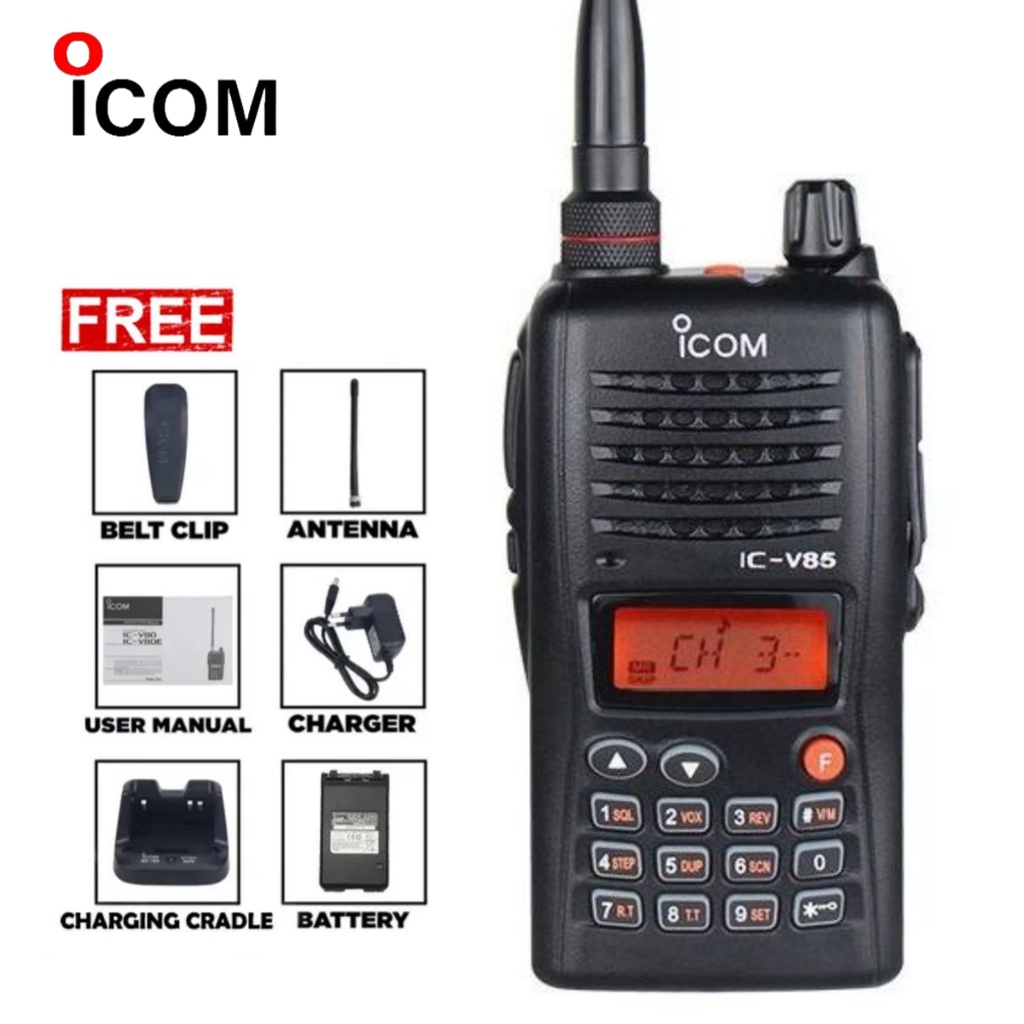 Icom V Portable Walkie Talkie Long Range Watts Fm Two Way Radio