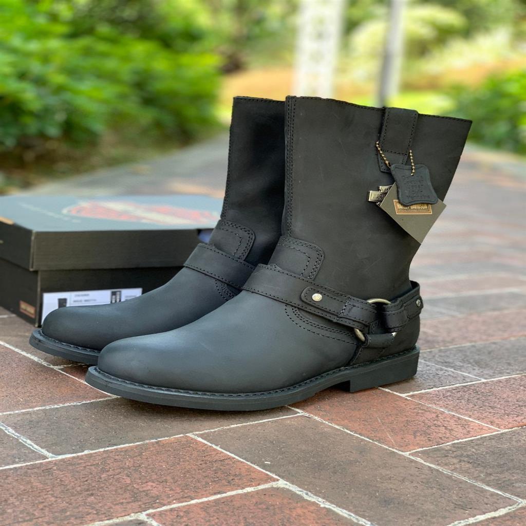 Harley-Davidson men's motorcycle wind work Mongolian riding boots top ...