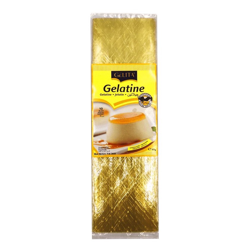 [HALAL] 200 bloom GELITA Leaf Gelatine (10 Sheets per pack) Shopee