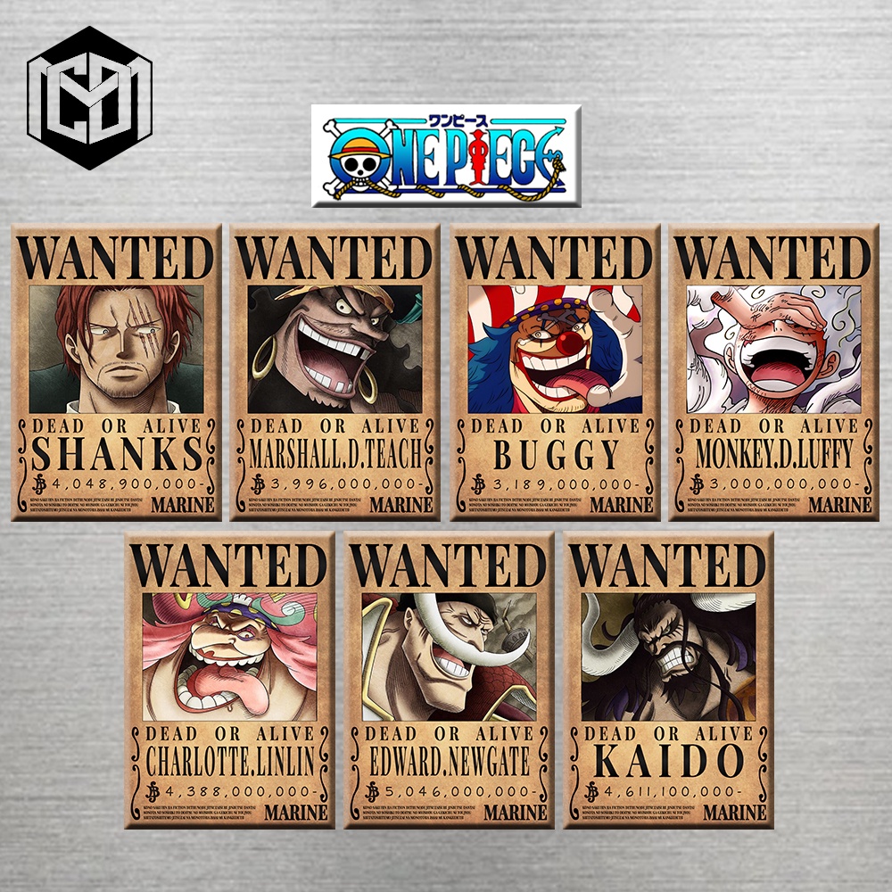 ANIME FRIDGE MAGNET - ONE PIECE ANIME WANTED POSTER [YONKOS] 7 PIECES ...