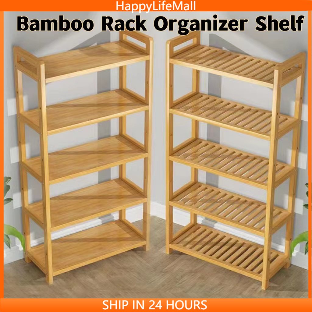 3/4layers Book shelf Rack Bamboo Storage Shelf Wooden Storage Rack