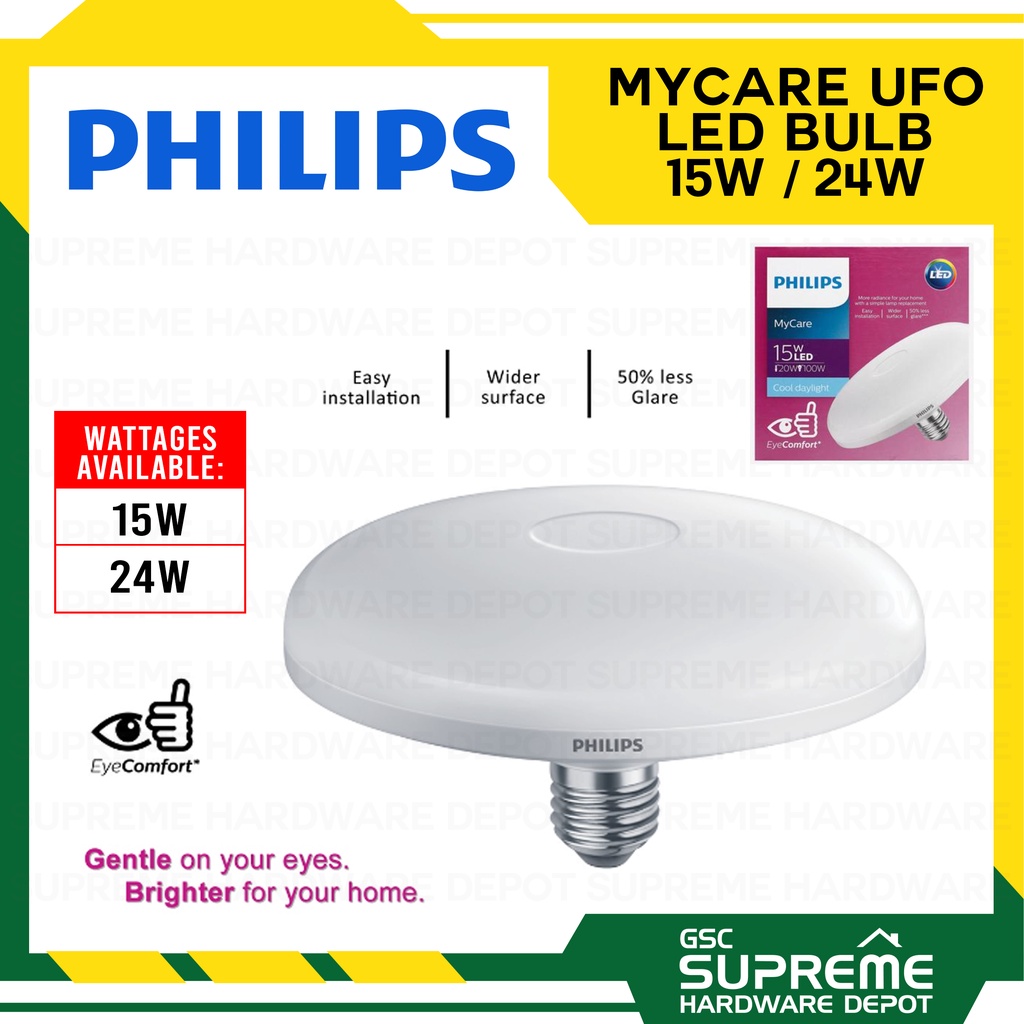 Philips UFO LED Bulb E27 15W, 24W Cool Daylight / Warm White | Shopee ...