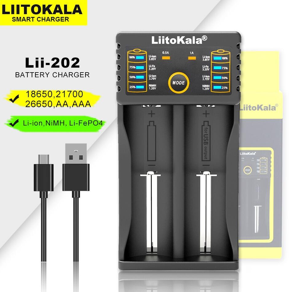 LiitoKala Lii-402 4 Slot Battery Charger For AA/AAA 18350 Ni-MH Li-ion