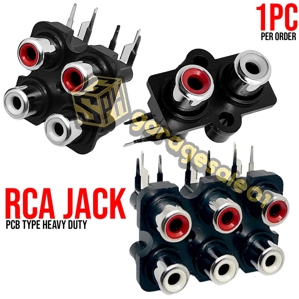 Uxcell 5-Pack PCB Mount RCA Female Jack – 2 Position Stereo Video Connector