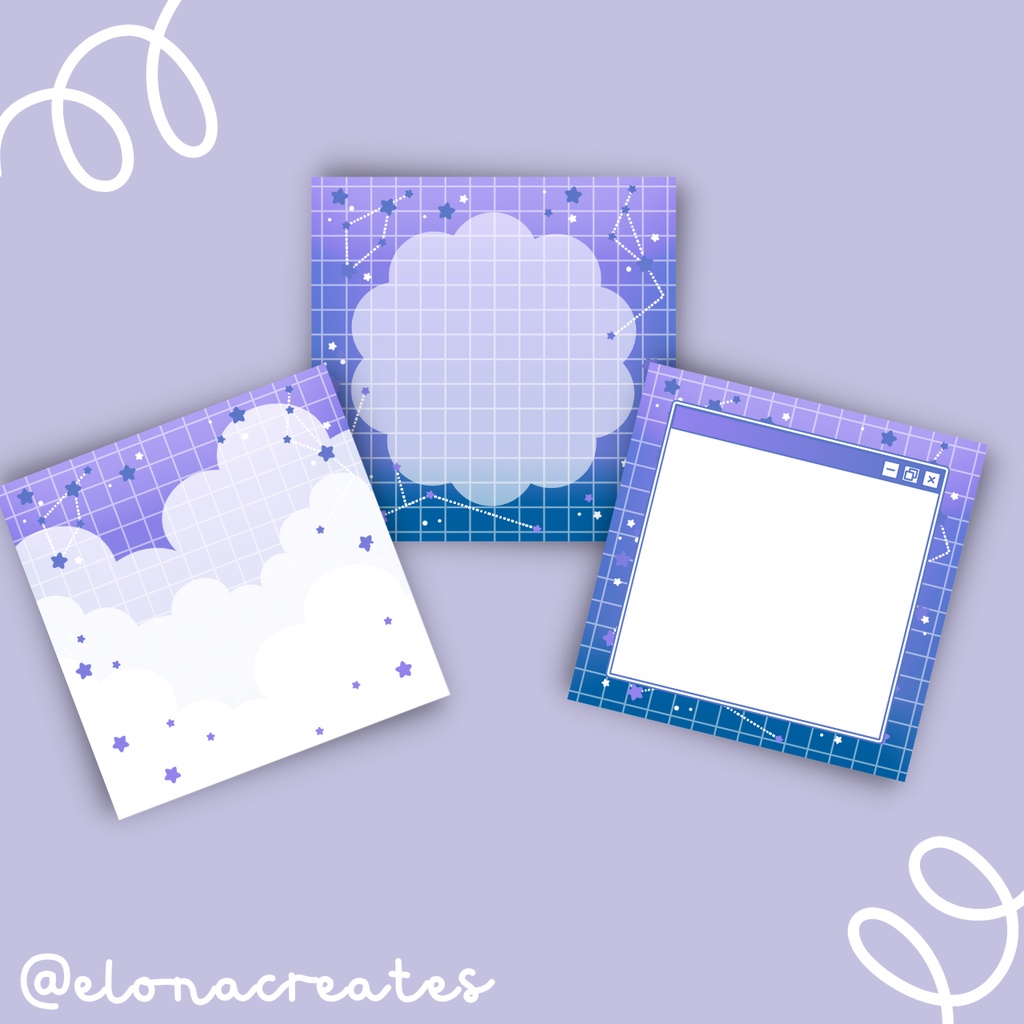 Cloudy Dream Purple Handmade Memo Pads EC-1128 | Shopee Philippines