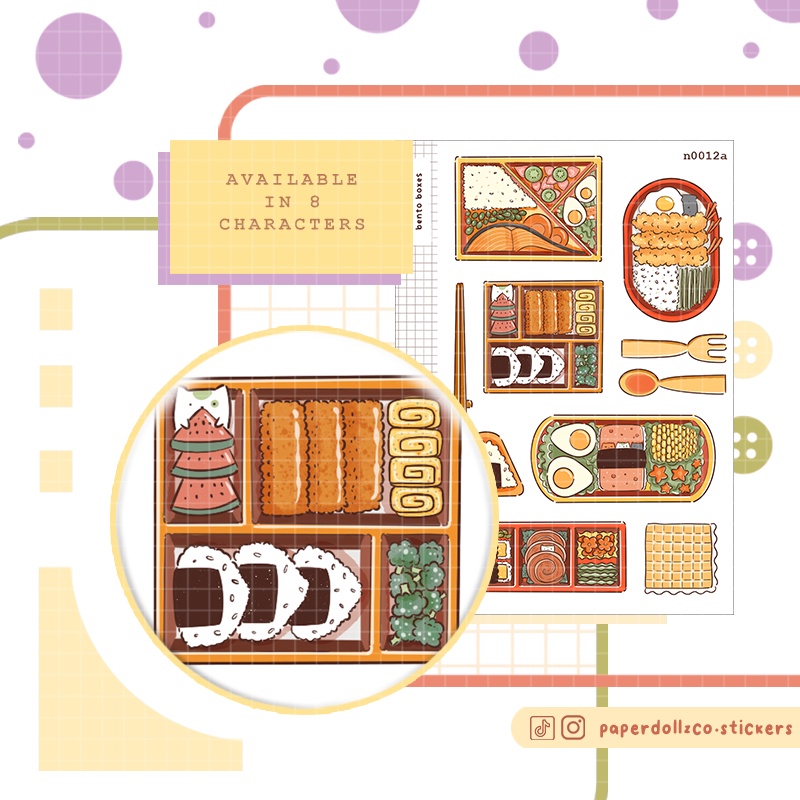 Bento Boxes Sticker Neko Veggies | N012A N012B N012C N012D | Shopee ...