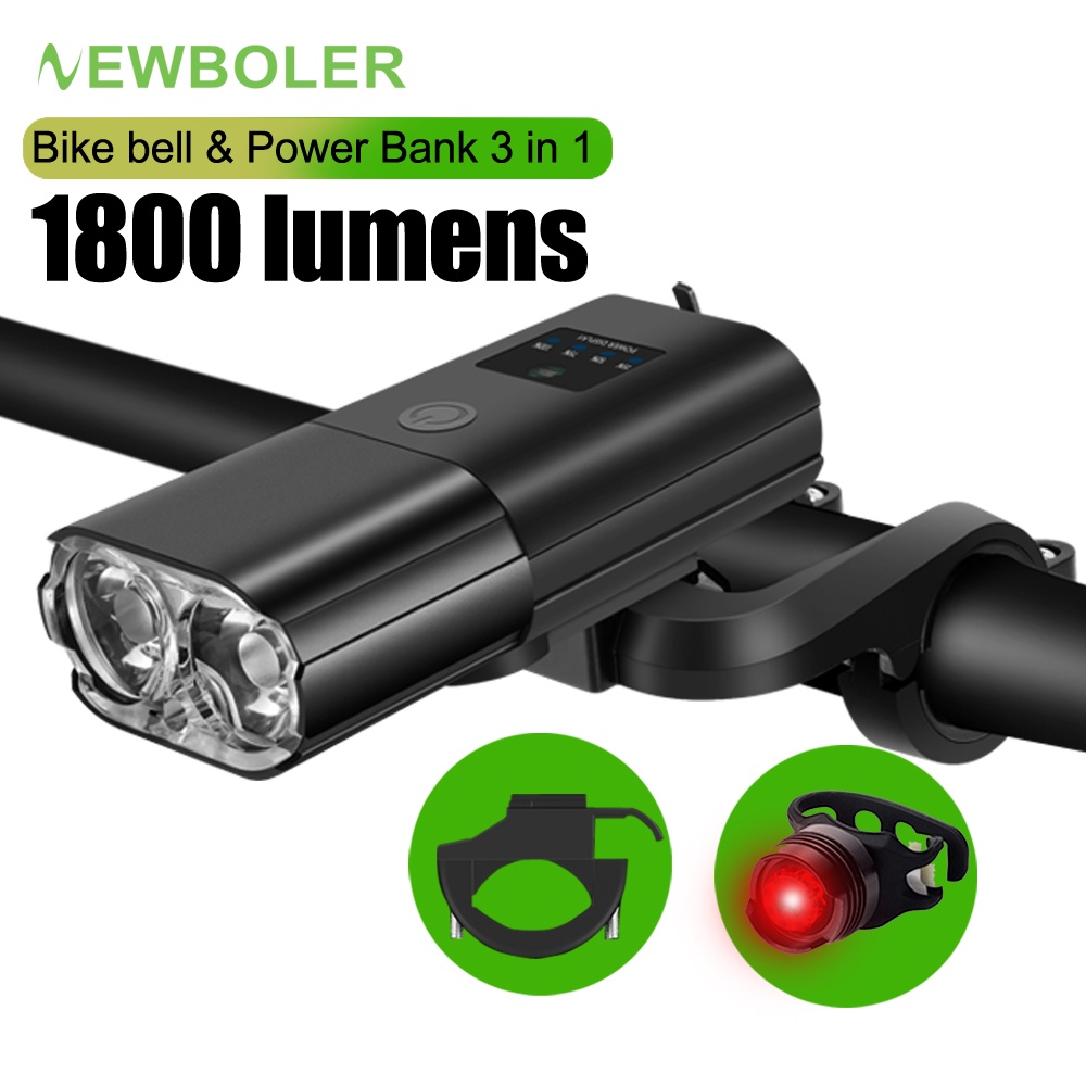 Head Light Cycle Bell With Light NEWBOLER Smart Induction Bicycle