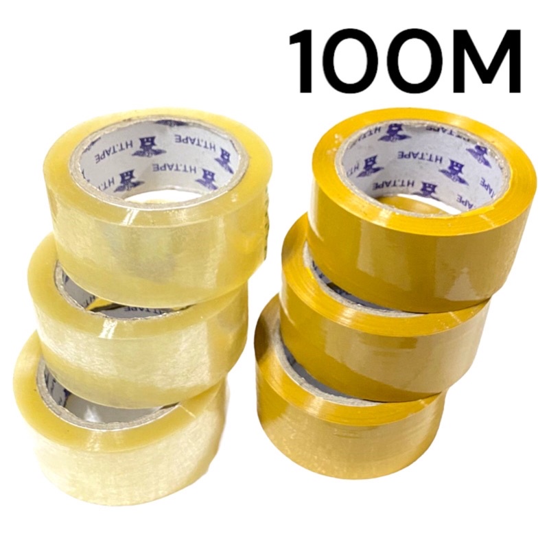 Packaging Tape Clear 100Meter Transparent Brown Tan Sealing Rolling ...