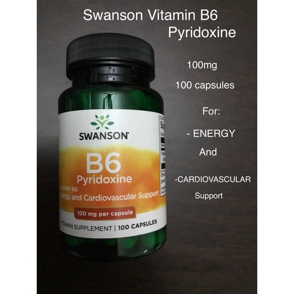 Vitamin B6 Pyridoxine 100mg 100 Capsules Swanson | Shopee Philippines