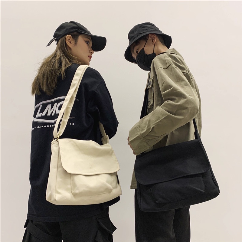 Couple Canvas Crossbody Bag for Woman Fashion LargeCapacity Shoulder