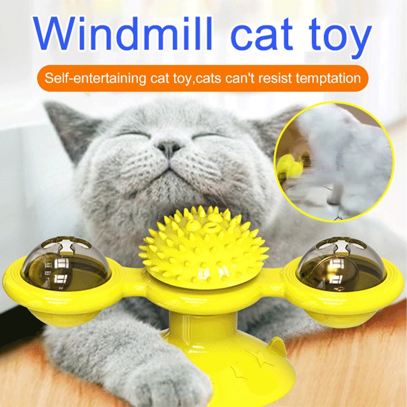 1-5PCS Cat Toy Windmill Cat Kitten Interactive Toy with Catnip Cat Toy ...