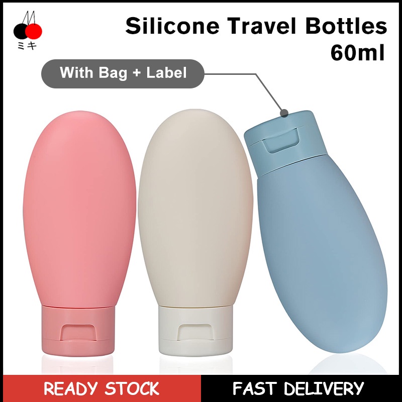 2oz 4 Pack Silicone Travel Bottles Easy to Clean and Reusable