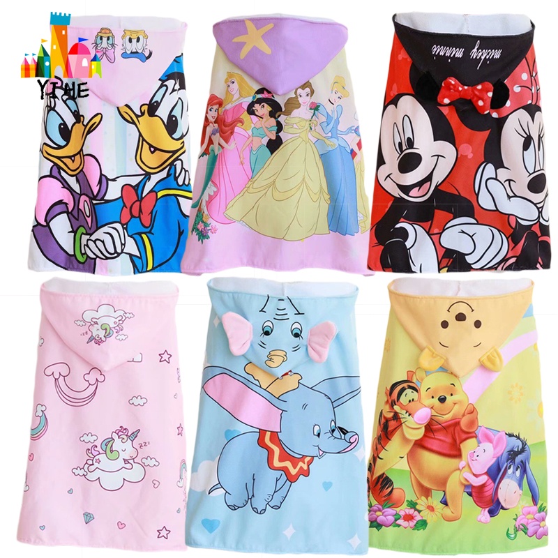 Kids Cute Hooded Bathrobe Boy Girl Cotton Towel Beach Winnie the Pooh