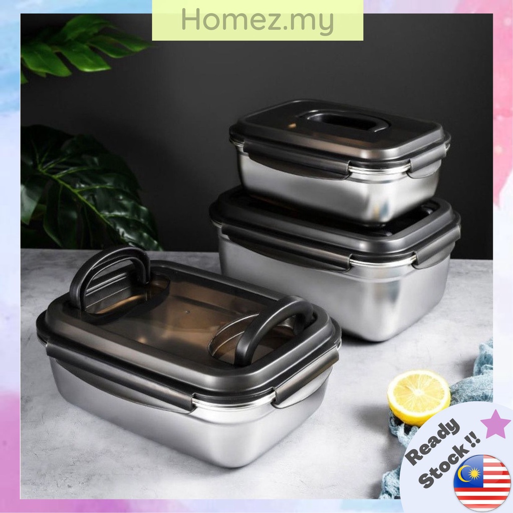 Homez Tupperware Stainless Steel Bento Lunch Box Container Refrigerator ...