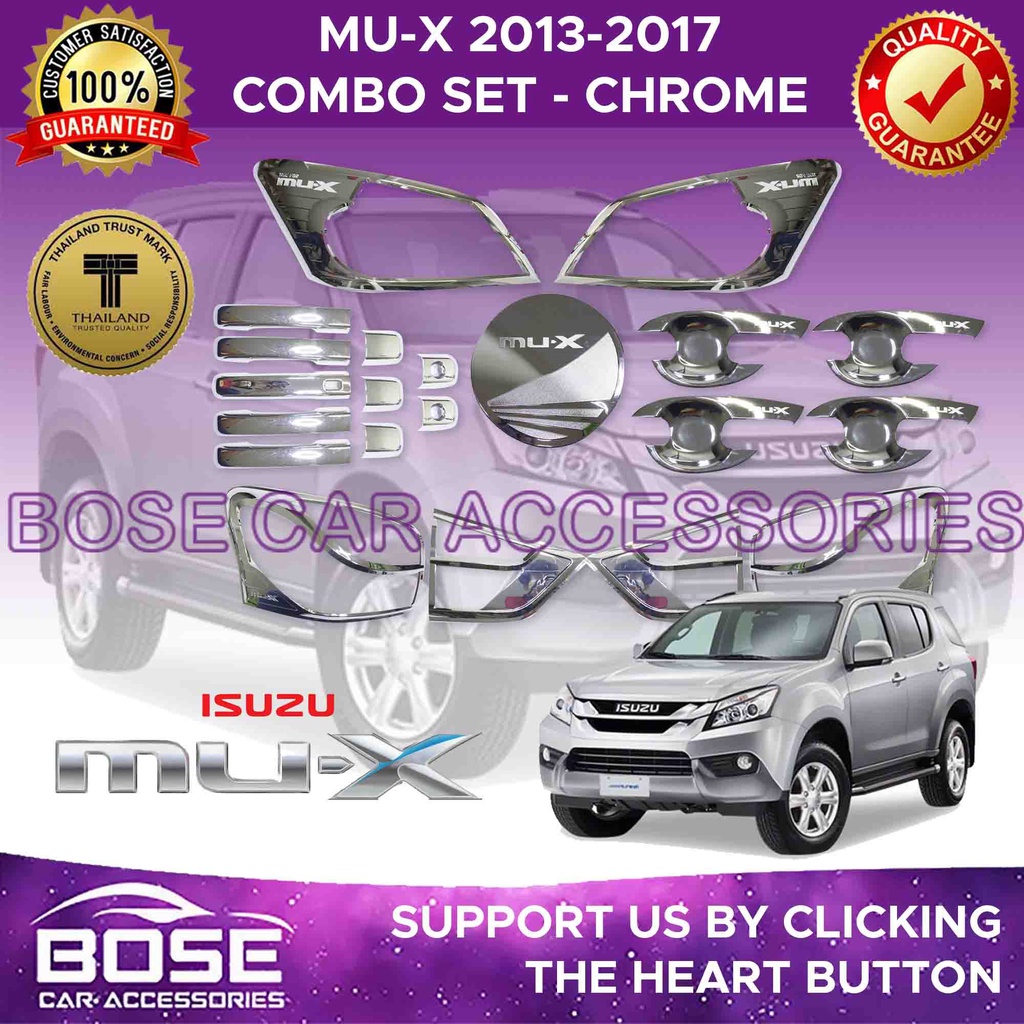 Isuzu MU-X MUX Garnish Cover Set 2013 - 2017 Black / Chrome