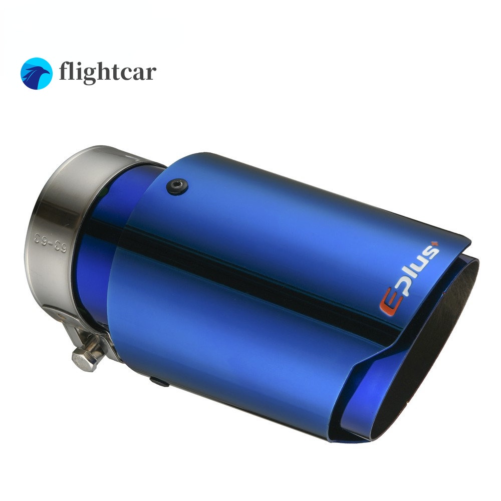 flightcar Car Muffler Tip Exhaust System Universal Straight blue