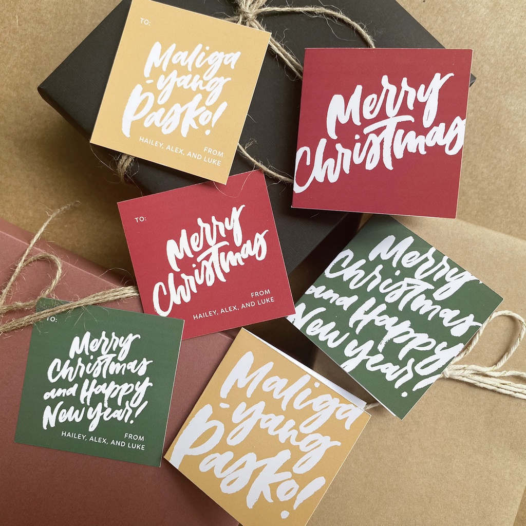 Personalized Christmas Gift Tags (Flat/ Folding/ Sticker) | Shopee ...