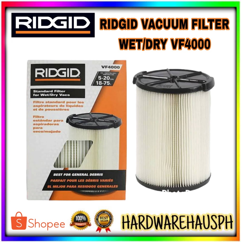 RIDGID Vacuum Filter VF4000 Standard Wet/Dry Vac Filter | Shopee ...