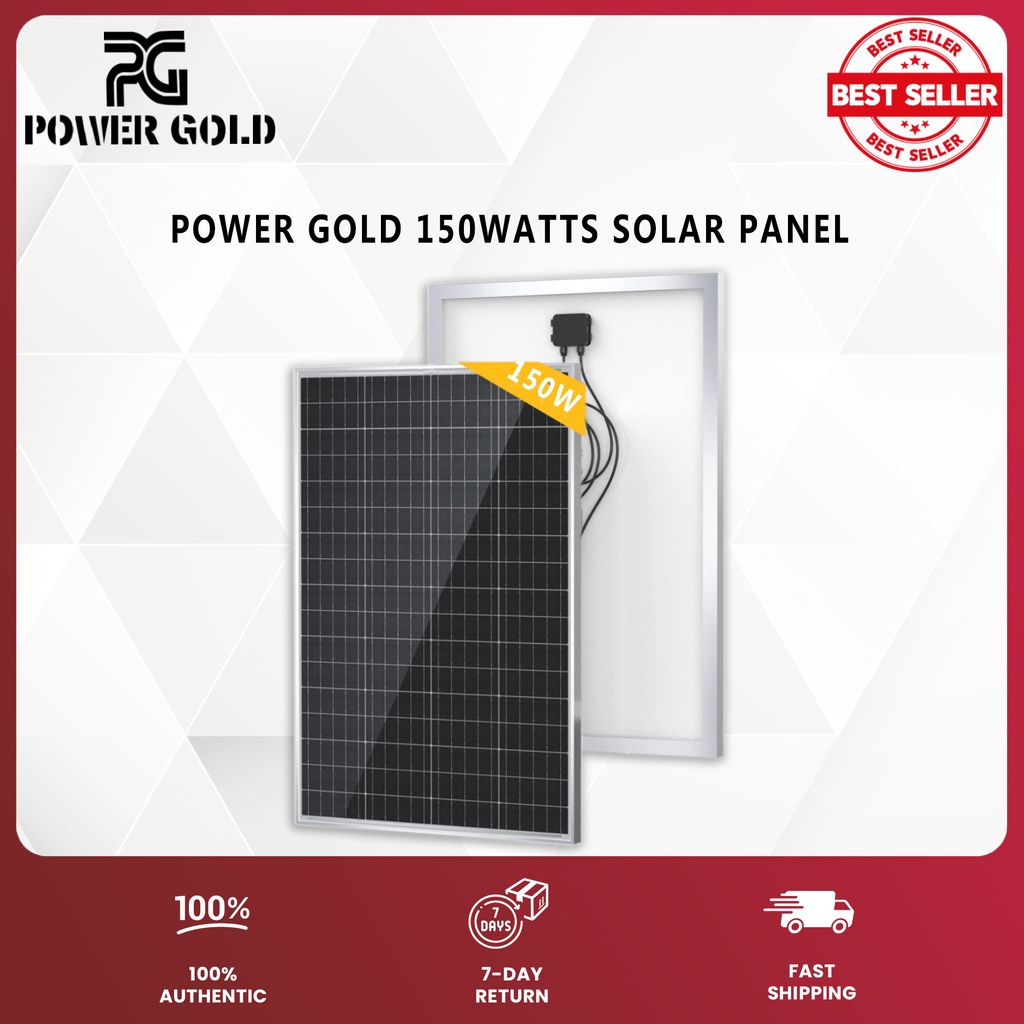 POWERGOLD (150 Watts ) - Mono-Crystalline Solar Panel - Heavy Duty and ...