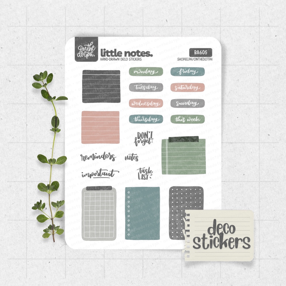 little notes sticker sheet • decorative for journals, planners ...