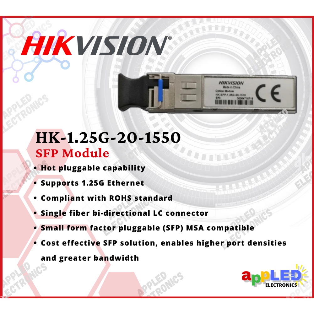 Hikvision HK-SFP-1.25G-20-1550 Optical Module | Shopee Philippines