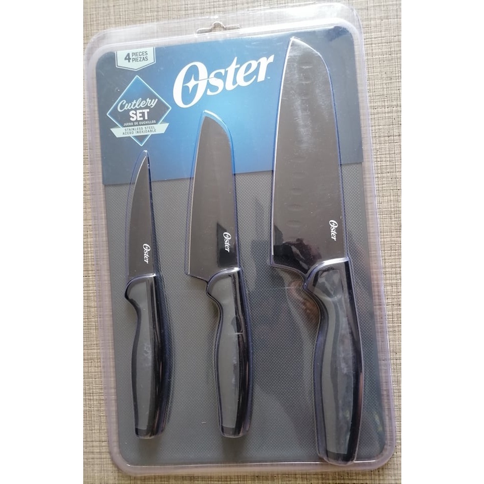 Original Oster Slice Craft 4 Piece Cutlery Knife Set with Cutting Board