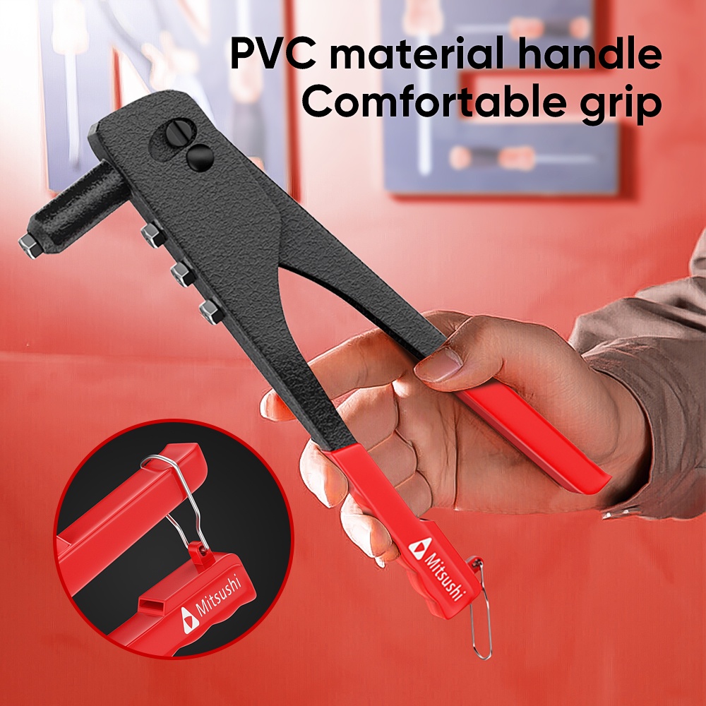 Mitsushi MMDJ4 4 Nozzles Hand Riveter Riveter (2.4mm, 3.2mm, 4.0mm, 4 ...