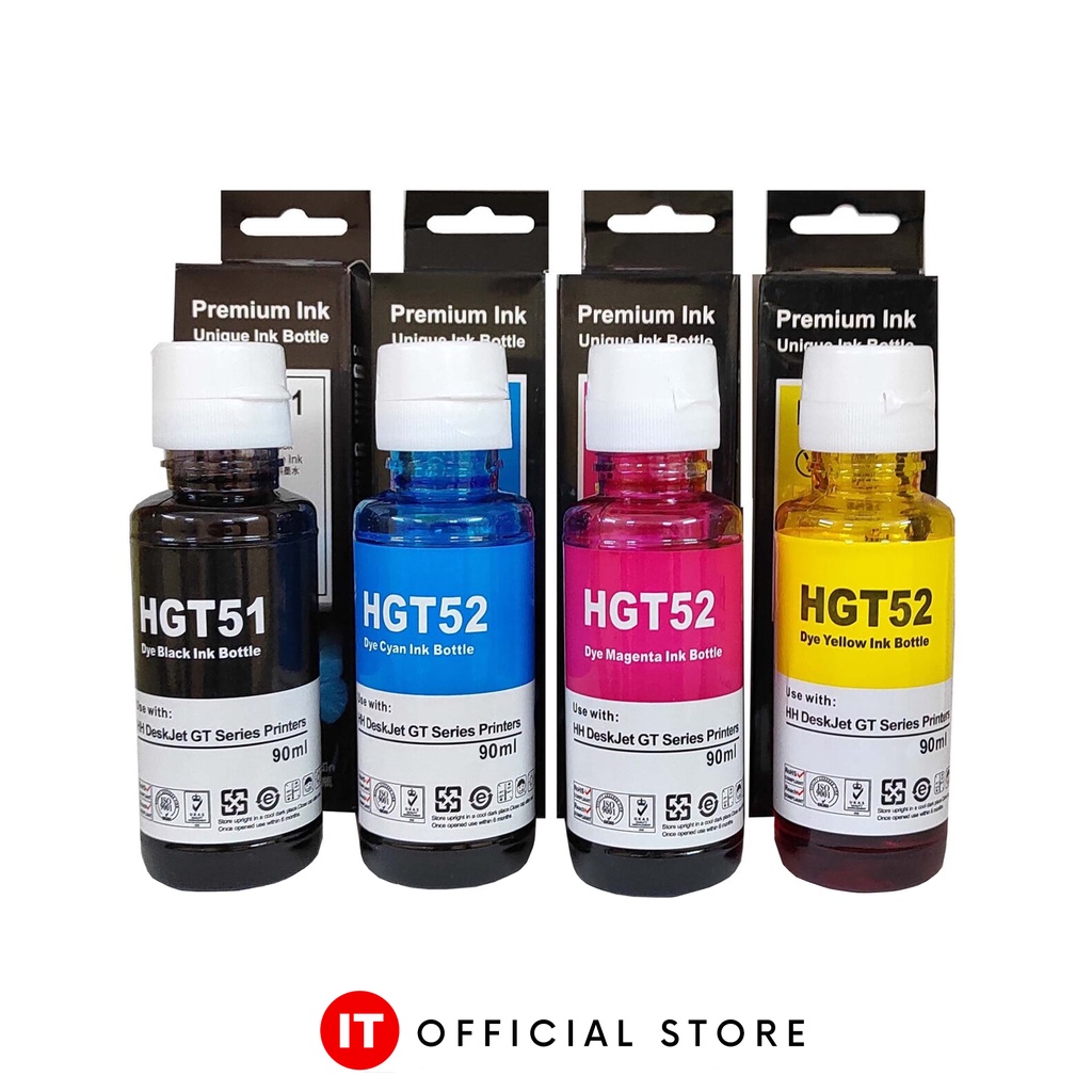 Hp Gt51 Gt52 Premium Ink Refill Hgt51 Hgt52 - Cyan, Yellow. Magenta ...