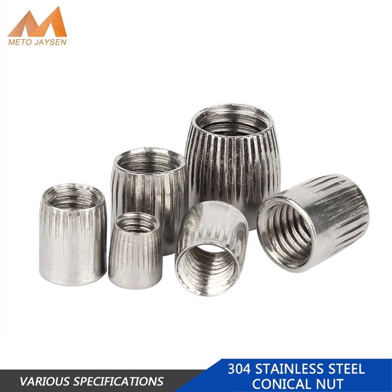 304 Stainless Steel Conical Nut Expansion Tail Cap Knurl Implosion Screw M6 M8 M10 M12 Female