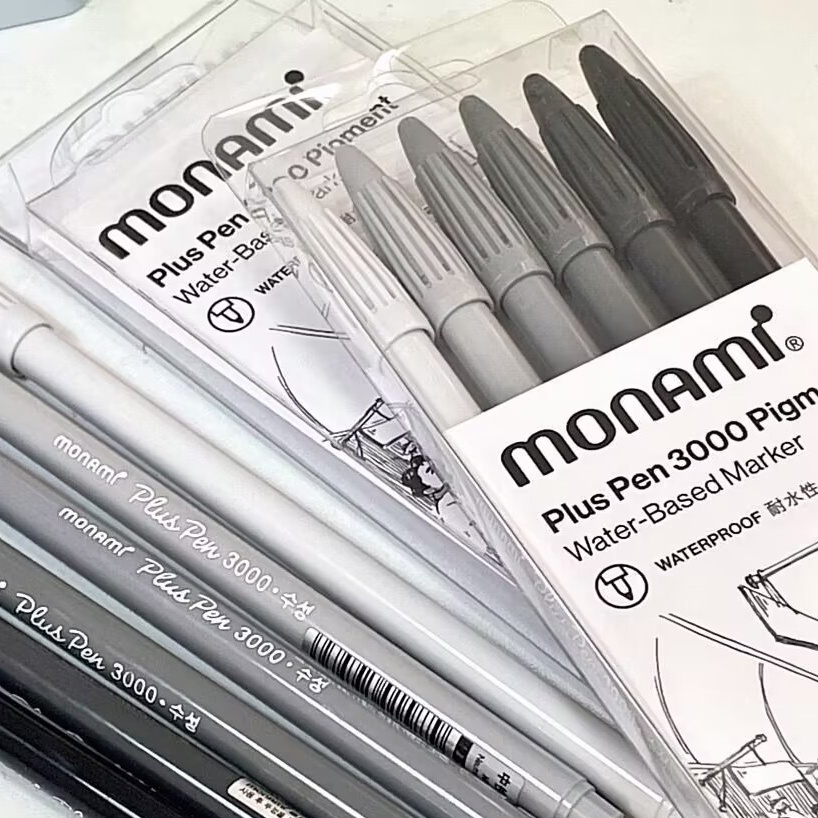 Ohaya Monami Plus Pen 3,000 Pigment Water-based Marker Six color ...