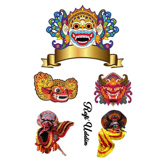 Topper cake FREE NAME barong theme and reog traditional arts culture ...