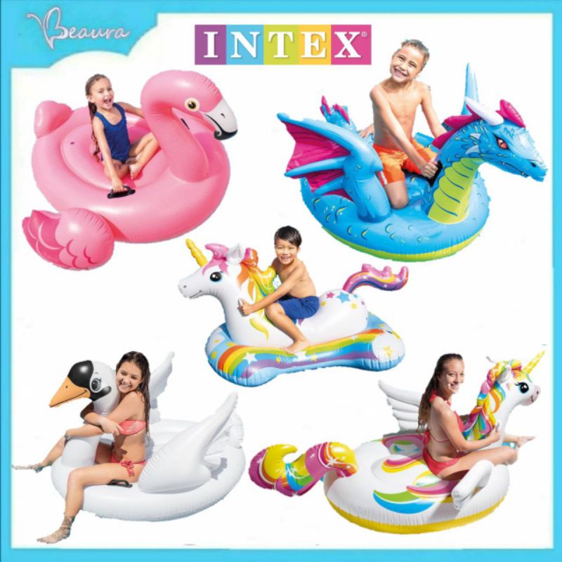 Intex Ride-On Float Unicorn Dragon Flamingo Swan Whale Dolphin Jetski ...