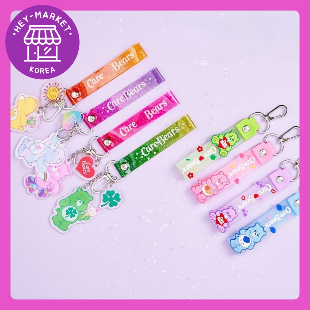☢ [Daiso Korea] CareBears Strap & Strap Keyring / Care Bears / rainbow