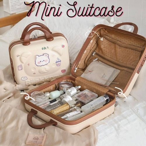 Mini Travel Suitcase 14inch With Cute, Convenient With Zip Inside