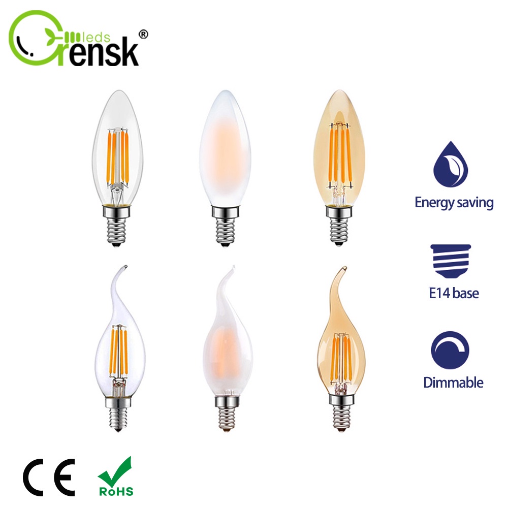 4W 6W Led Filament Bulb E14 C35 Vintage Candelabra Edison Bulb 220V ...