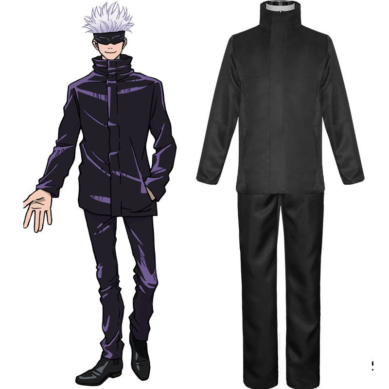 Halloween Anime Jujutsu Kaisen Gojo Satoru Cosplay Costume Wig Men ...